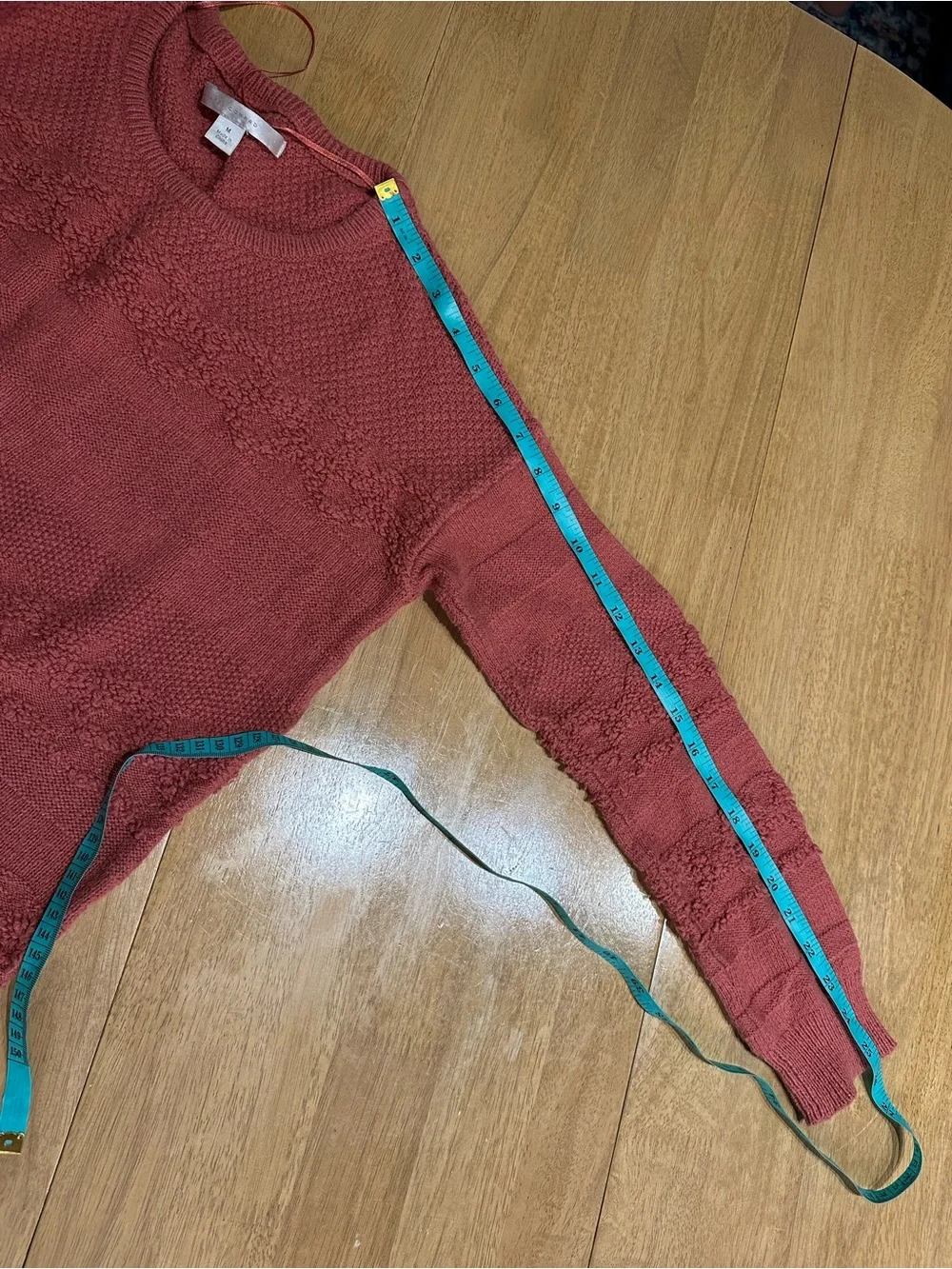 LC Lauren Conrad Medium Orange Textured Crew Neck Sweater